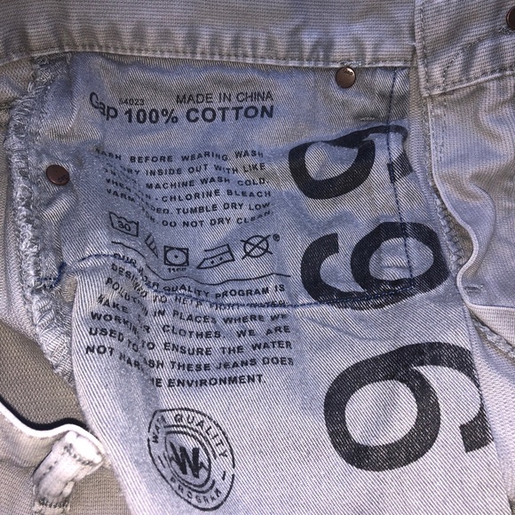 Vintage Gap 1969 Jeans Mens 33x32 Slim Fit Dolphin Grey Ribbed  100% Cotton - Picture 8 of 10